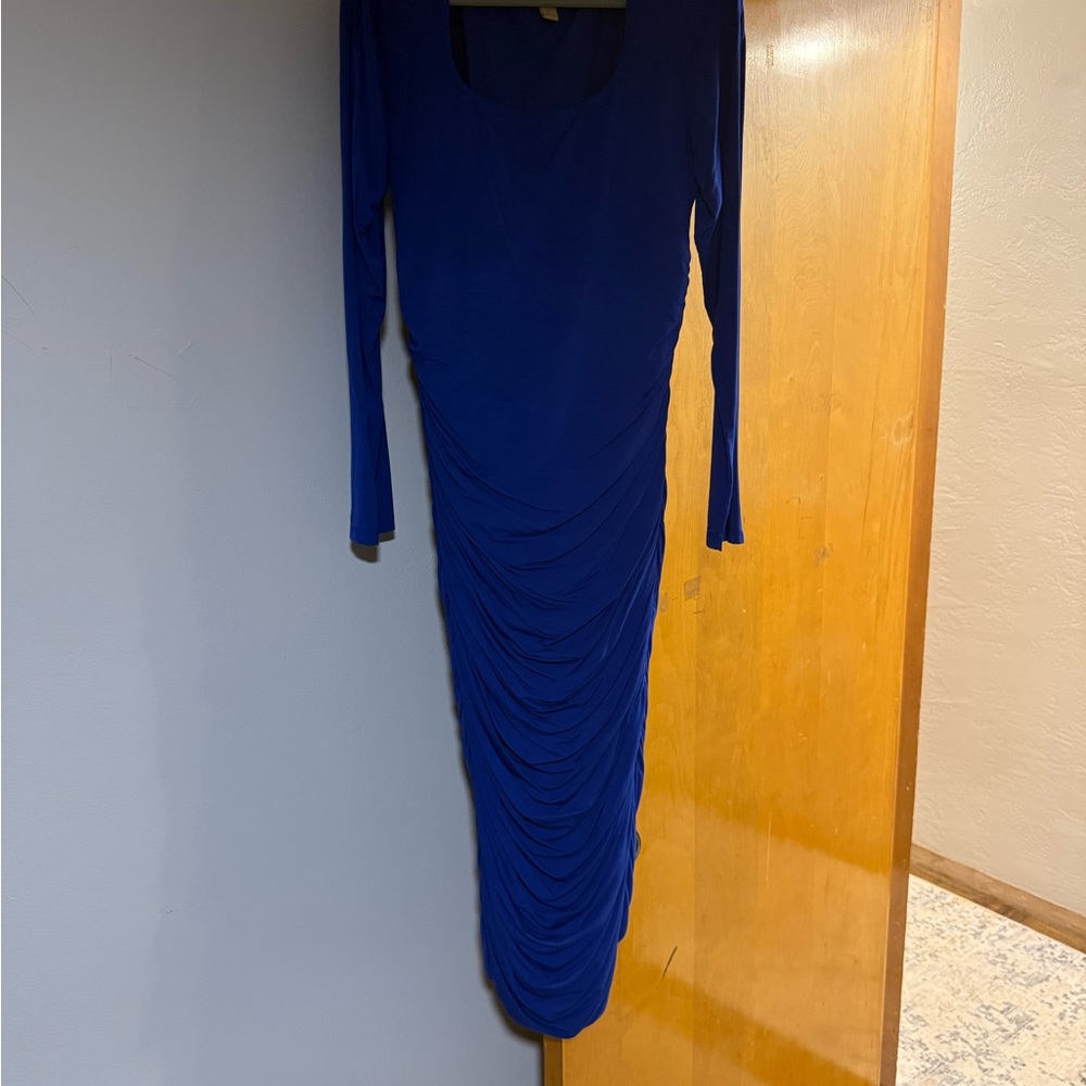 Chic Long Sleeve Blue Dress